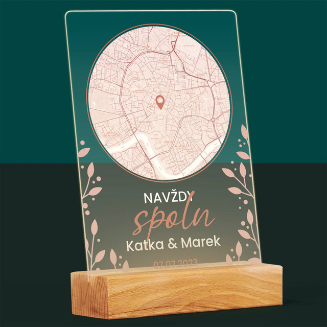 Mapa Města: Navždy Spolu - Mapa Města - Tisk Na Akrylovém Skle