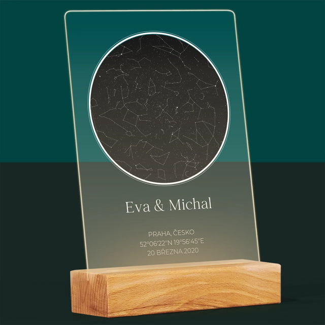 Hvězdná Mapa: Hvězdná Mapa: Pro Zamilované - Tisk Na Akrylovém Skle