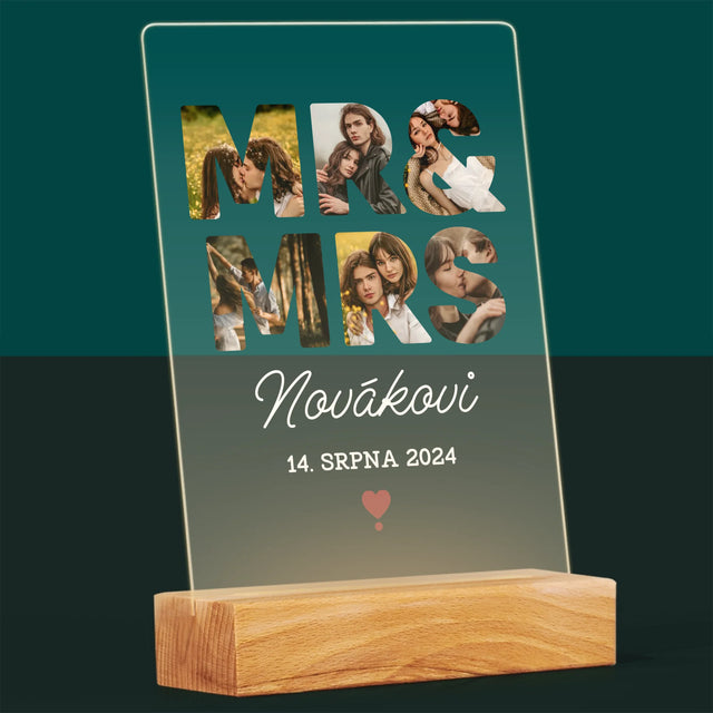 Slovo Z Fotek: Mr&Mrs - Tisk Na Akrylovém Skle