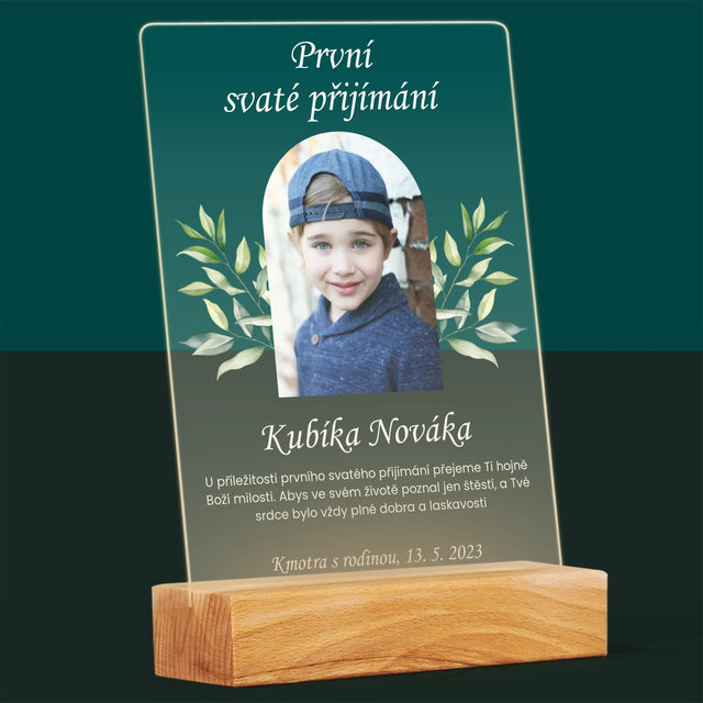 Fotka A Textem: První Svaté Přijímání Přání - Tisk Na Akrylovém Skle