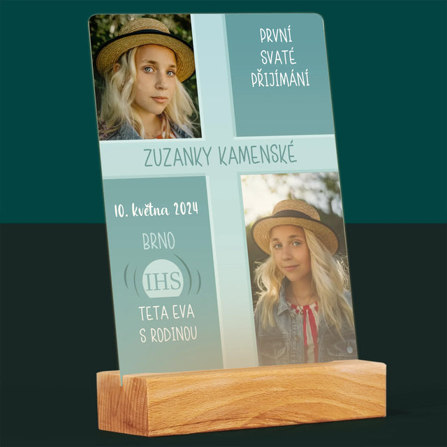 Fotokoláž: První Přijímání - Tisk Na Akrylovém Skle