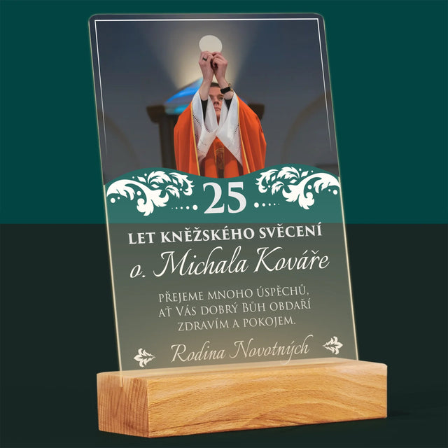 Fotka A Textem: Jubileum Kněžského Svěcení - Tisk Na Akrylovém Skle