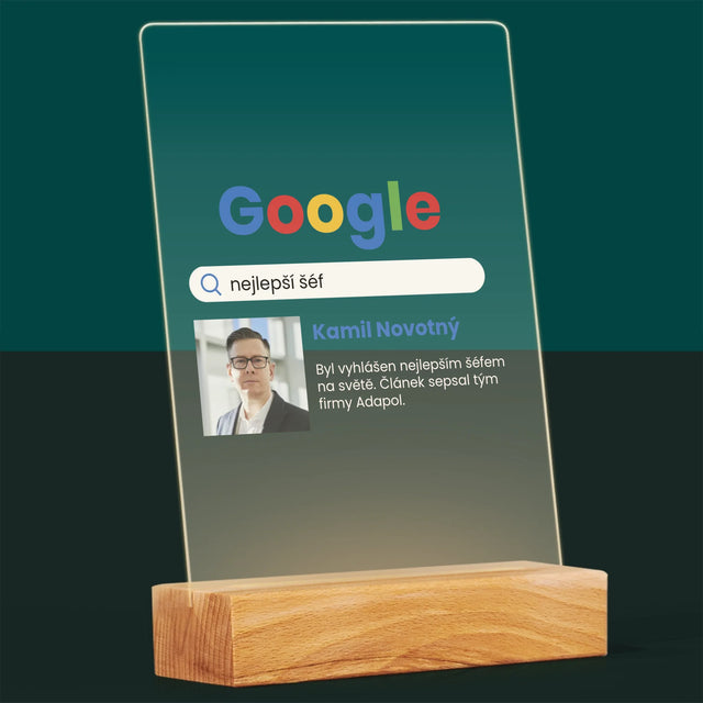 Fotka A Textem: Nejlepší Šéf Výsledek Google - Tisk Na Akrylovém Skle