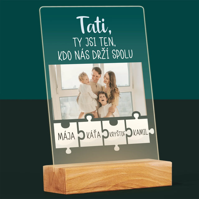 Fotka A Textem: Tati, Ty Jsi Ten, Kdo Nás Drží Spolu - Tisk Na Akrylovém Skle