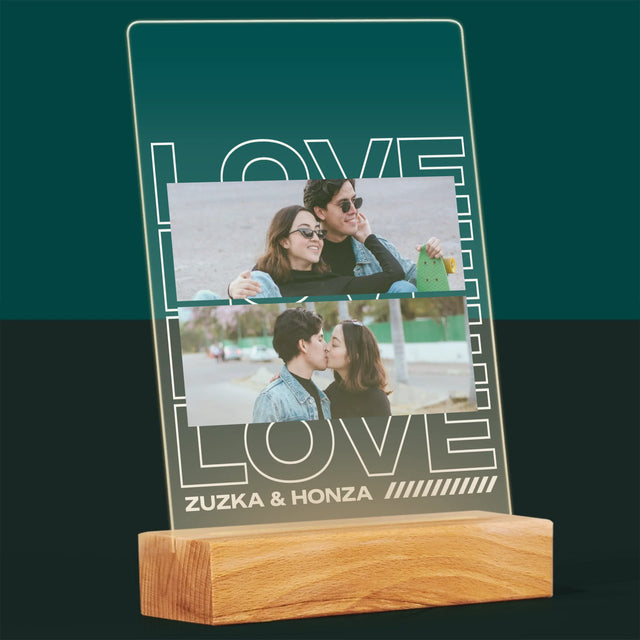 Fotokoláž: Se Slovem Love - Tisk Na Akrylovém Skle