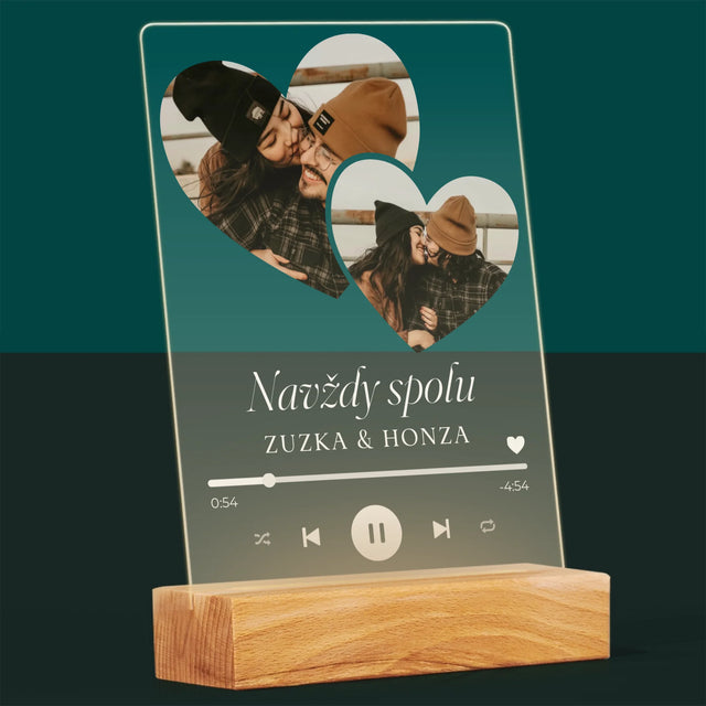 Fotokoláž: Spotify Srdce - Tisk Na Akrylovém Skle
