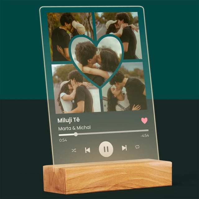 Fotokoláž: Spotify Fotografie Srdce - Tisk Na Akrylovém Skle