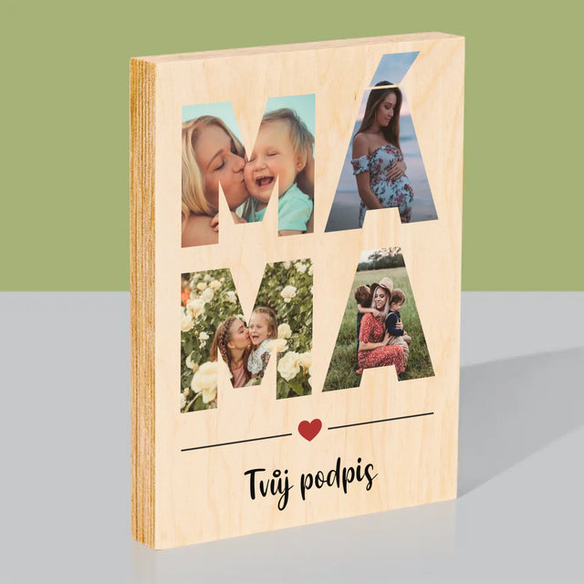 Slovo Z Fotek: Máma Z Fotek - Tisk Na Dřevo