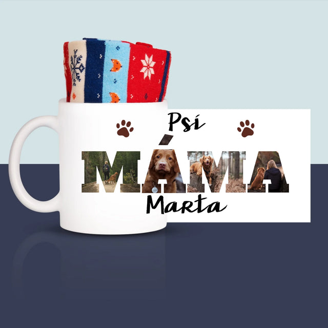 Slovo Z Fotek: Psí Máma Ve Fotkách - Zimní Ponožky V Hrnku