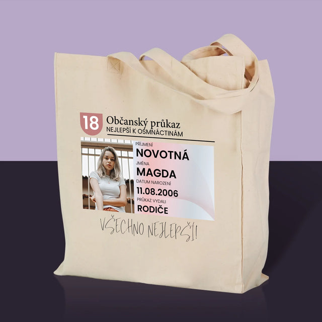 Fotka S Textem: Občanský Průkaz - Plátěná Taška