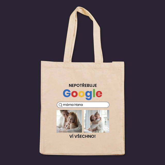 Fotokoláž: Nepotřebuji Google - Plátěná Taška