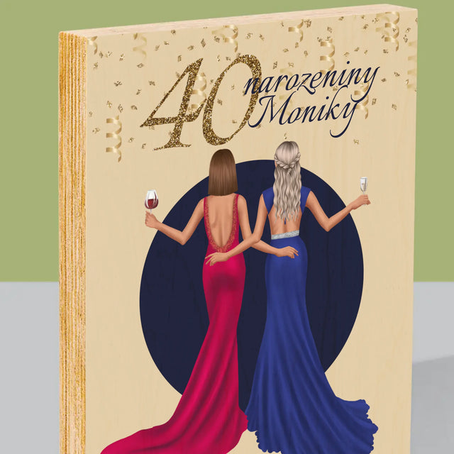 Designér Postav: 40. Narozeniny - Tisk Na Dřevo