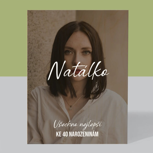 Fotka S Textem: 40. Narozeniny Všechno Nejlepší - Tisk Na Dřevo