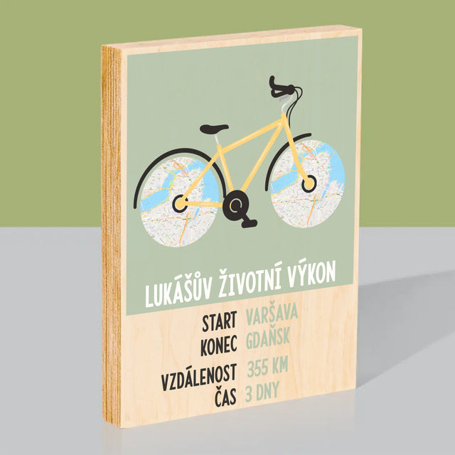Mapa Města: Cyklistický Rekord - Tisk Na Dřevo