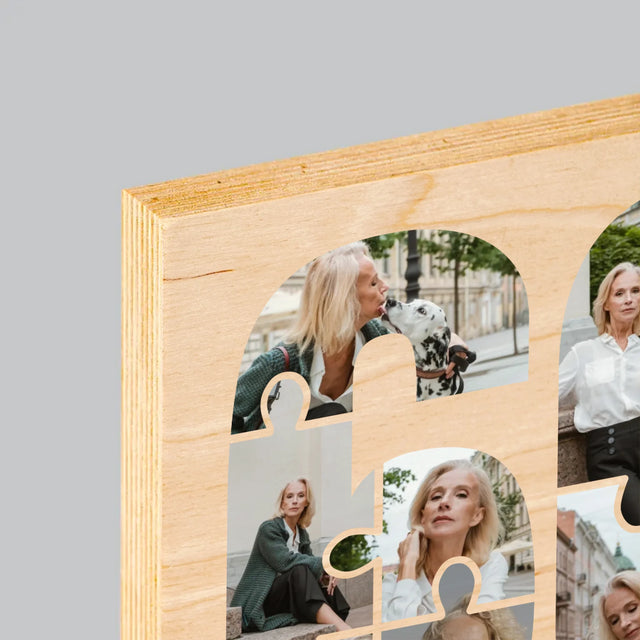 Tvar Z Fotek: 60 Narozeniny Puzzle - Tisk Na Dřevo
