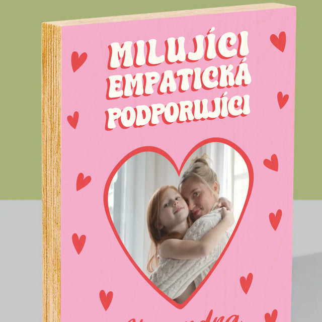 Fotka S Textem: Vlastnosti Maminky - Tisk Na Dřevo