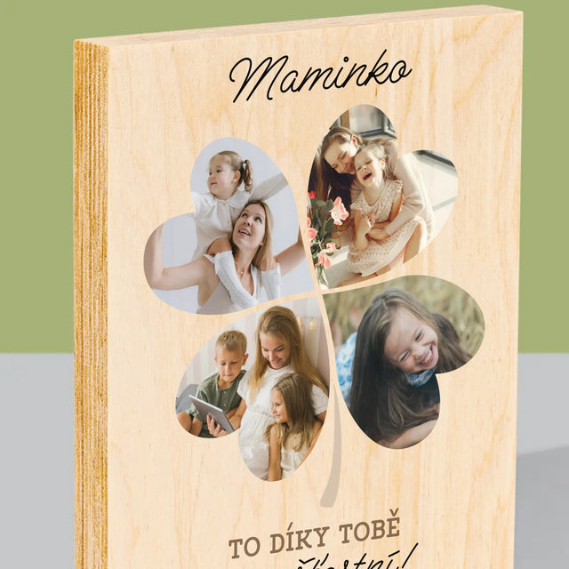 Fotokoláž: Mami, To Díky Tobě Jsme Šťastní! - Tisk Na Dřevo