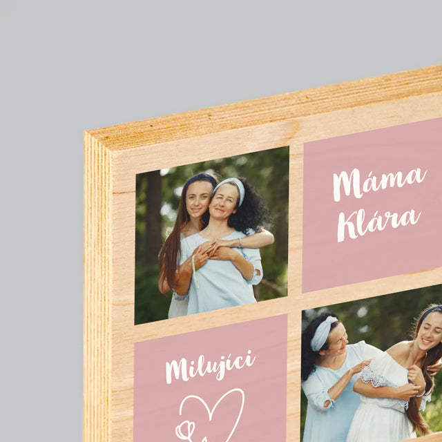 Fotokoláž: Vlastnosti Maminky - Tisk Na Dřevo