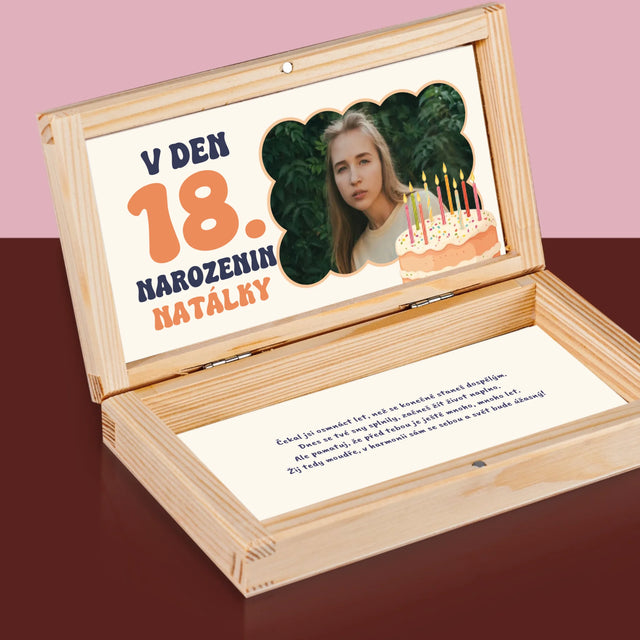 Fotka S Textem: V Den 18. Narozenin - Krabička Na Peníze