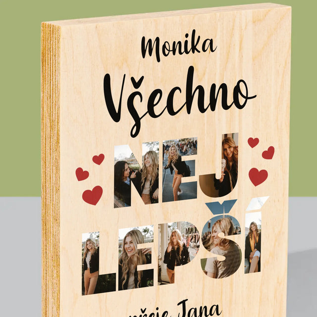 Slovo Z Fotek: Všechno Nejlepší - Tisk Na Dřevo
