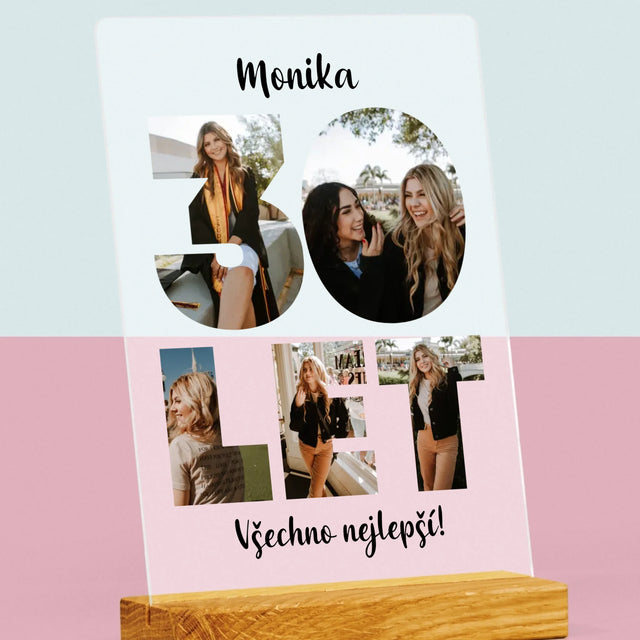 Slovo z fotografií: 18 let - tisk na akrylové sklo | CZ