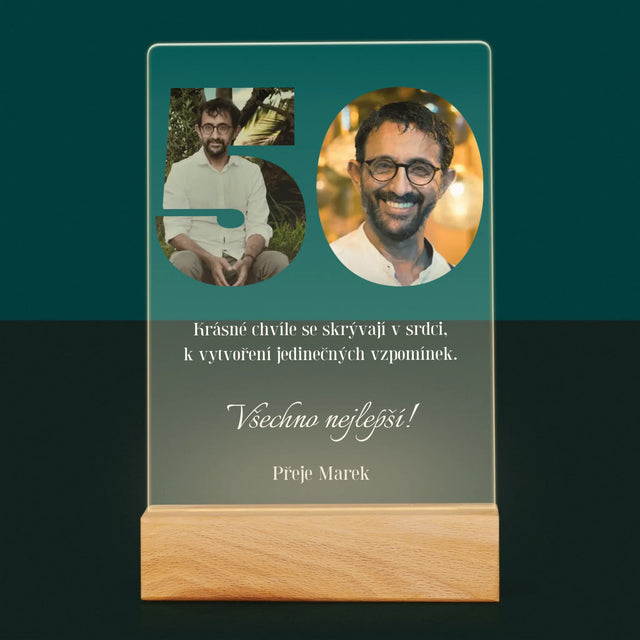 Slovo Z Fotek: 50. Narozeniny - Tisk Na Akrylovém Skle