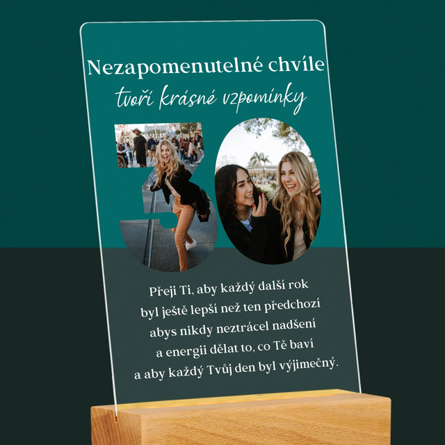 Slovo Z Fotek: 30. Narozeniny - Tisk Na Akrylovém Skle