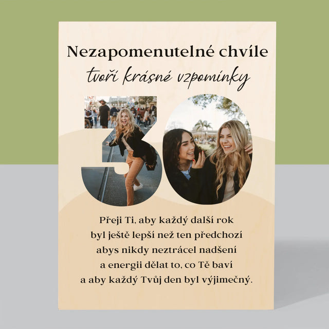Slovo Z Fotek: 30. Narozeniny - Tisk Na Dřevo