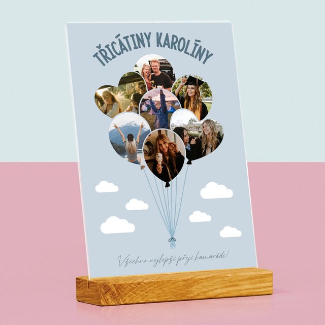 Tvar Z Fotek: Třicátiny Balóny - Tisk Na Akrylovém Skle
