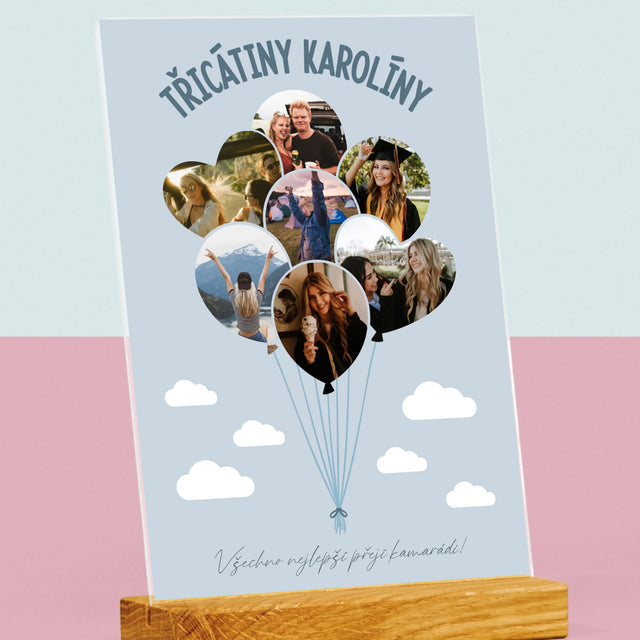 Tvar Z Fotek: Třicátiny Balóny - Tisk Na Akrylovém Skle