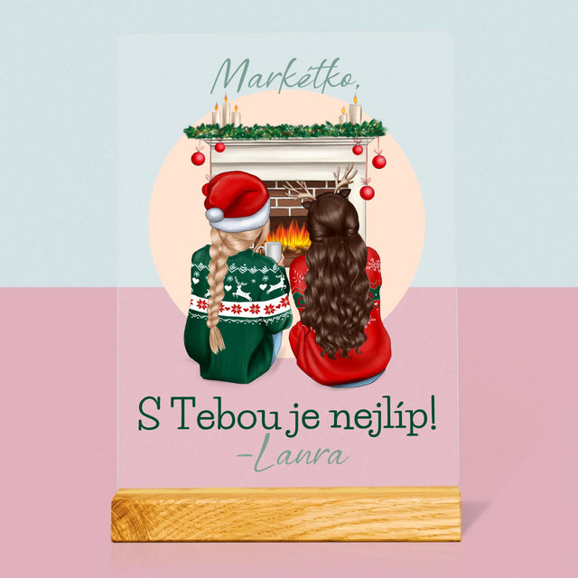 Designér Postav: Nejlepší Kamarádky Na Vánoce - Tisk Na Akrylovém Skle