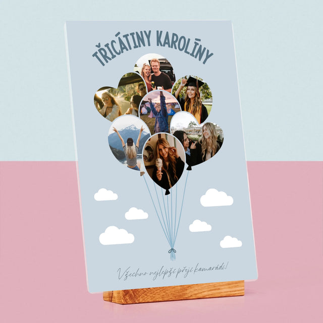 Tvar Z Fotek: Třicátiny Balóny - Tisk Na Akrylovém Skle