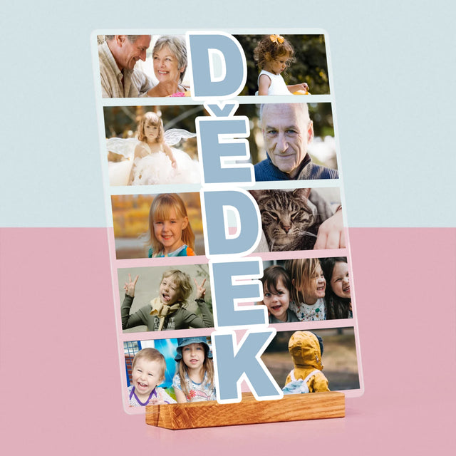 Fotokoláž: Dědeček - Tisk Na Akrylovém Skle