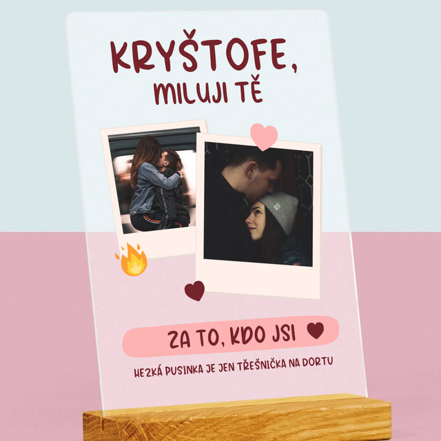 Fotokoláž: Miluji Tě Za To, Kdo Jsi - Tisk Na Akrylovém Skle
