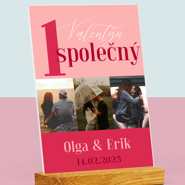 Fotokoláž: První Společný Valentýn - Tisk Na Akrylovém Skle