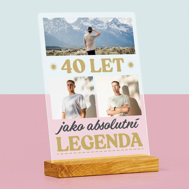 Fotokoláž: 40 Let Jako Legenda - Tisk Na Akrylovém Skle