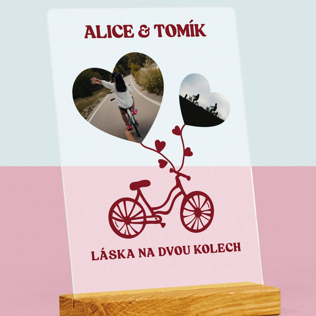 Fotokoláž: Láska Na Dvou Kolech - Tisk Na Akrylovém Skle