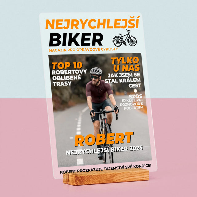 Obálka Časopisu: Nejrychlejší Biker - Tisk Na Akrylovém Skle