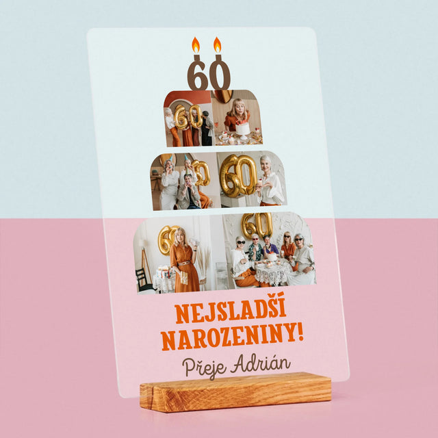Tvar Z Fotek: Nejsladší Narozeniny - Tisk Na Akrylovém Skle