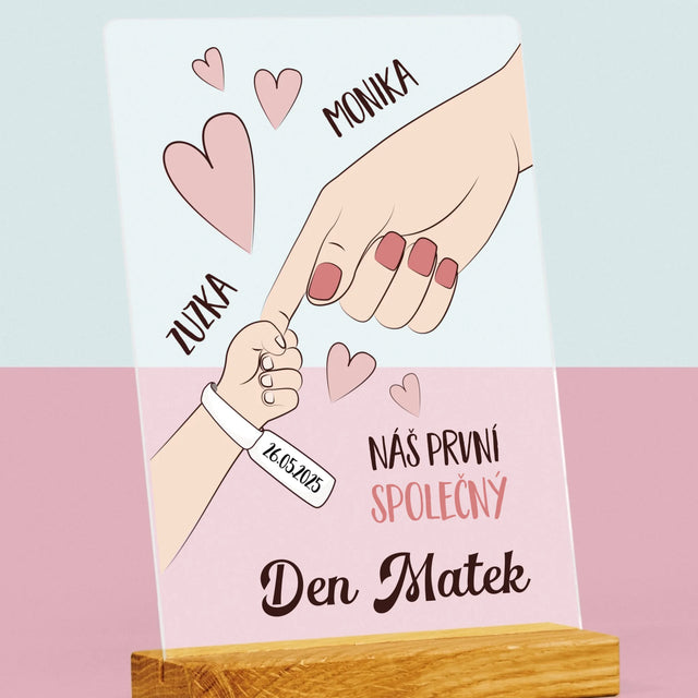 Jméno A Nápis: První Společný Den Matek - Tisk Na Akrylovém Skle