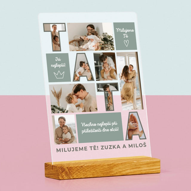 Fotokoláž: Táta Dlaždice - Tisk Na Akrylovém Skle
