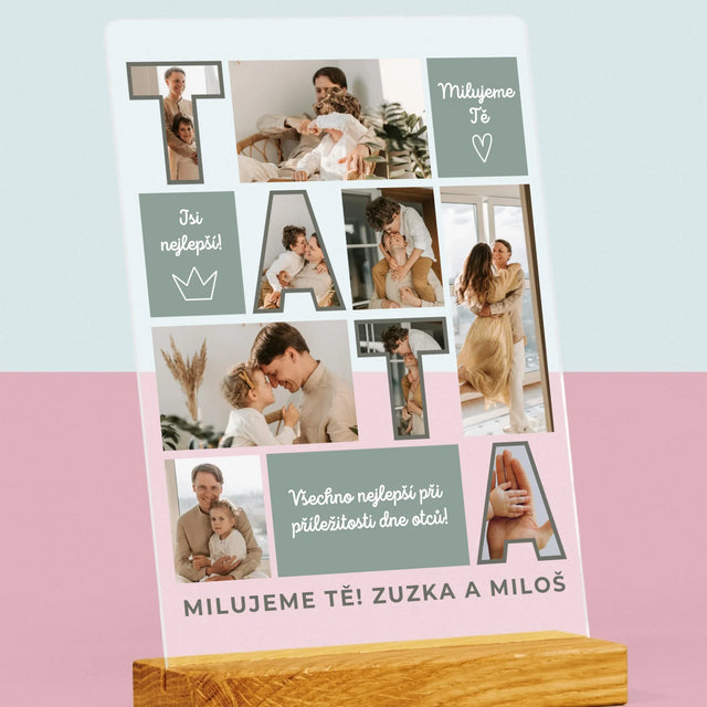 Fotokoláž: Táta Dlaždice - Tisk Na Akrylovém Skle