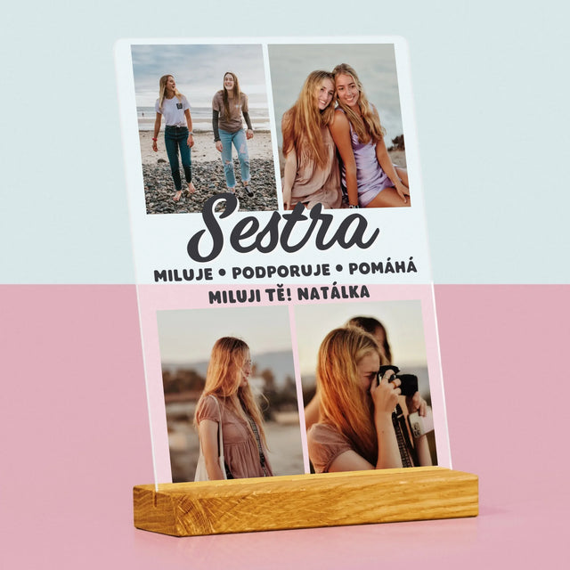 Fotokoláž: Milovaná Sestra - Tisk Na Akrylovém Skle
