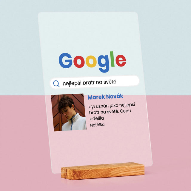 Fotka S Textem: Nejlepší Bratr Výsledek Google - Tisk Na Akrylovém Skle