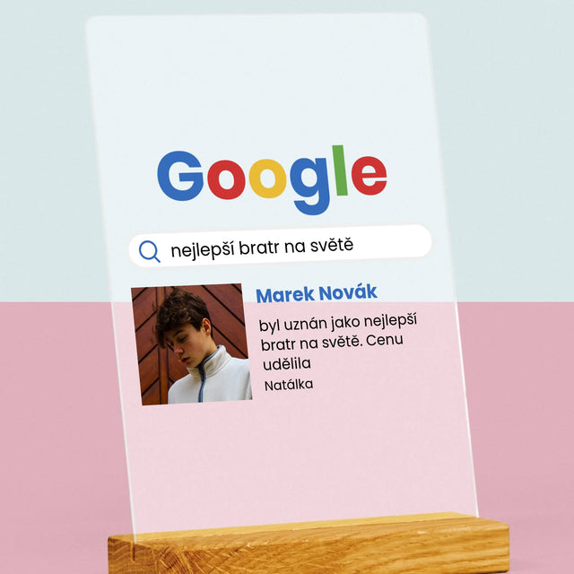 Fotka S Textem: Nejlepší Bratr Výsledek Google - Tisk Na Akrylovém Skle