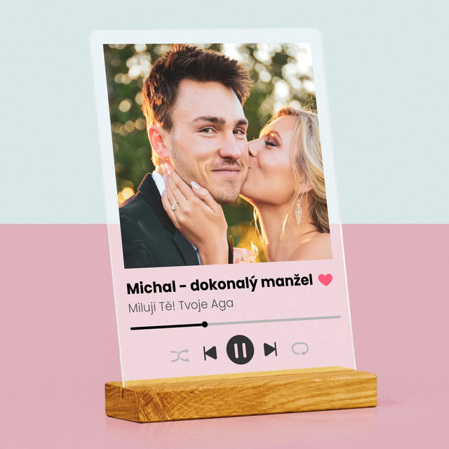 Fotka S Textem: Spotify Pro Manžela - Tisk Na Akrylovém Skle