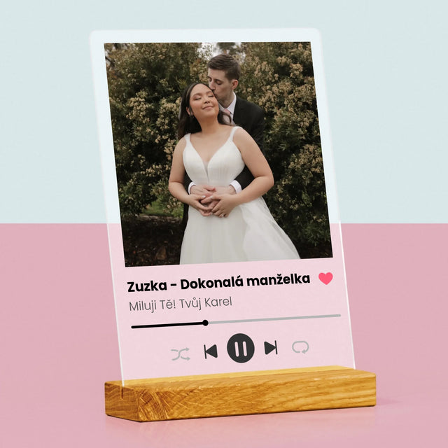 Fotka S Textem: Spotify Pro Manželku - Tisk Na Akrylovém Skle
