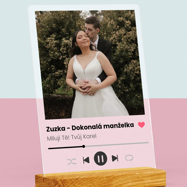 Fotka S Textem: Spotify Pro Manželku - Tisk Na Akrylovém Skle