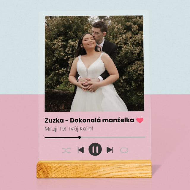Fotka S Textem: Spotify Pro Manželku - Tisk Na Akrylovém Skle