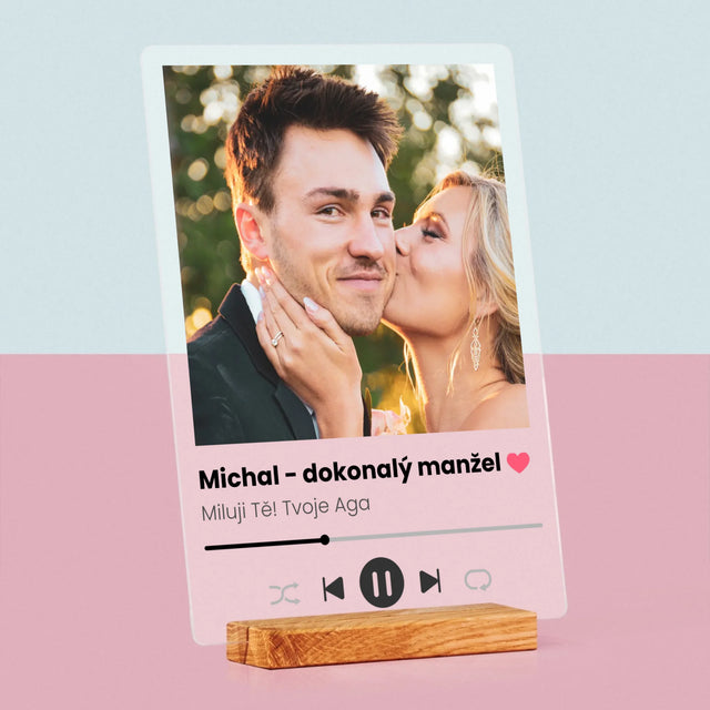 Fotka S Textem: Spotify Pro Manžela - Tisk Na Akrylovém Skle